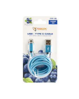Sbox USB->Type C M/M 1.5m USB-TYPEC-15BL fruity blue-foto2