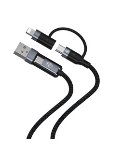 Tellur 4in1 Cable USB/Type-C to Type-C (PD65W)/Lightning (PD20W) 1m Black-foto2