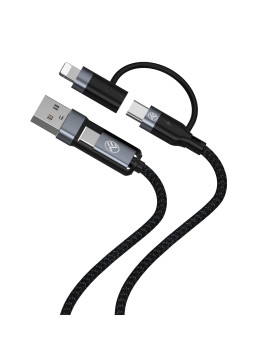 Tellur 4in1 Cable USB/Type-C to Type-C (PD65W)/Lightning (PD20W) 1m Black-foto2