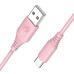Tellur Silicone USB to Type-C cable 3A 1m pink Muu