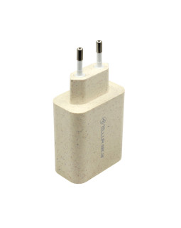 Tellur Green 38W dual port charger Type-C PD20W + USB QC3.0, cream-foto2