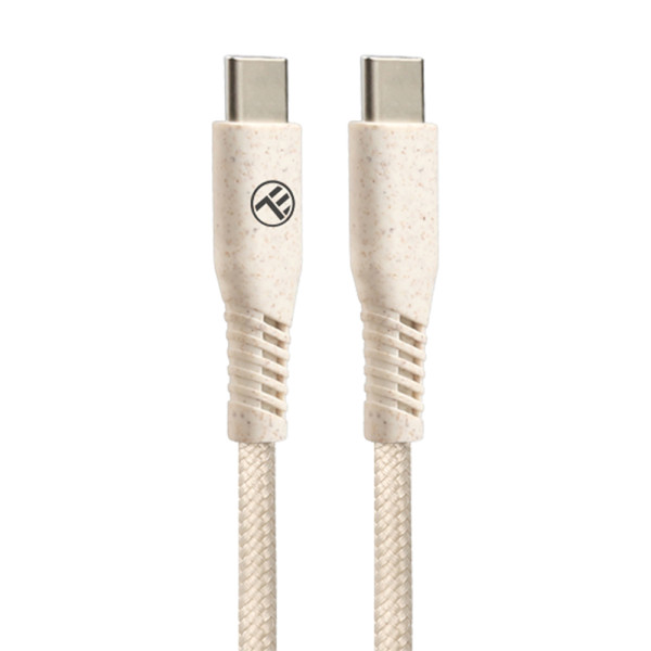 Tellur Green Data Cable Type-C to Type-C 3A PD60W 1m nylon cream Muu Tellur Green Data Cable Type-C to Type-C 3A PD60W 1m nylon cream Muu