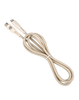 Tellur Green Data Cable Type-C To Lightning 2.4A PD20W 1m nylon Cream-foto2