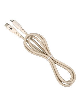 Tellur Green Data Cable Type-C To Lightning 2.4A PD20W 1m nylon Cream-foto2