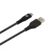 Tellur Green Data cable USB to Type-C 3A 1m nylon black Muu