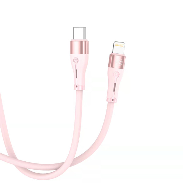 Tellur Silicone Type-C to Lightning cable PD30W 1m pink Muu