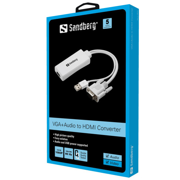 Sandberg 508-78 VGA+Audio to HDMI Converter Arvuti komponendid