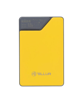 Tellur Power Bank 10000mAh, USB-C + Lightning cables built-in  yellow-foto2