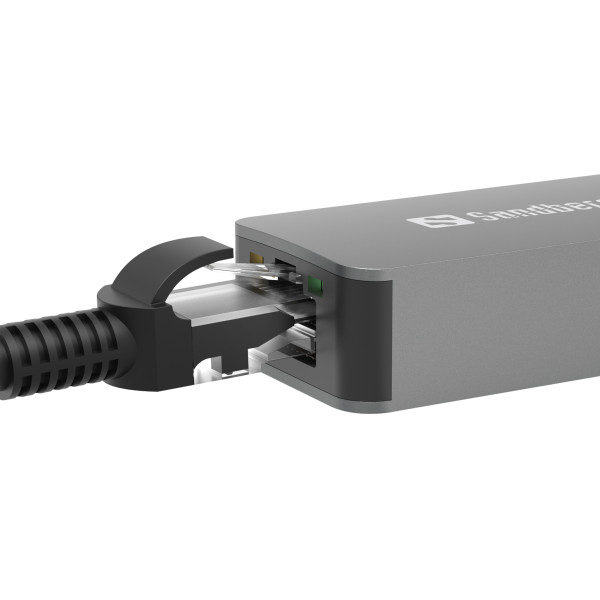 Sandberg 136-68 USB-C/A 2.5 GbE RJ45 Adapter, 2.5 Gigabit Ethernet on USB-C