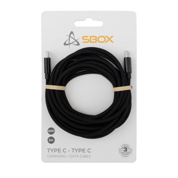 Sbox Type-C - Type-C M/M 3m Black USB-TYPEC-TYPEC-3