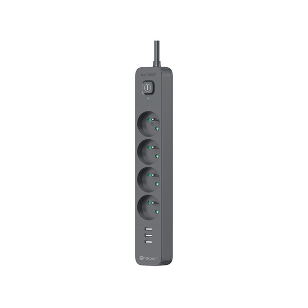 Tracer 47685 Power Line+ 5m (4 sockets +3x USB A)