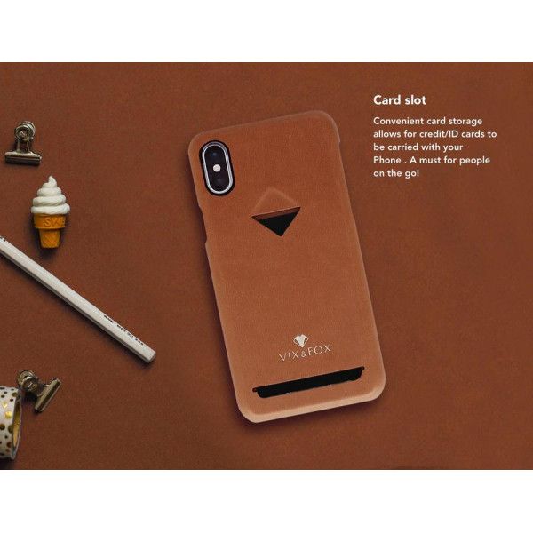 VixFox Card Slot Back Shell for Iphone XSMAX caramel brown Mobiili ümbrised