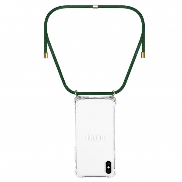 Lookabe Necklace iPhone X/Xs gold green loo013 Mobiili ümbrised