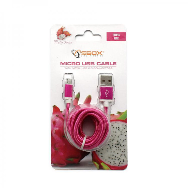 Sbox USB->Micro USB M/M 1.5m USB-10315P pitaya pink Muu
