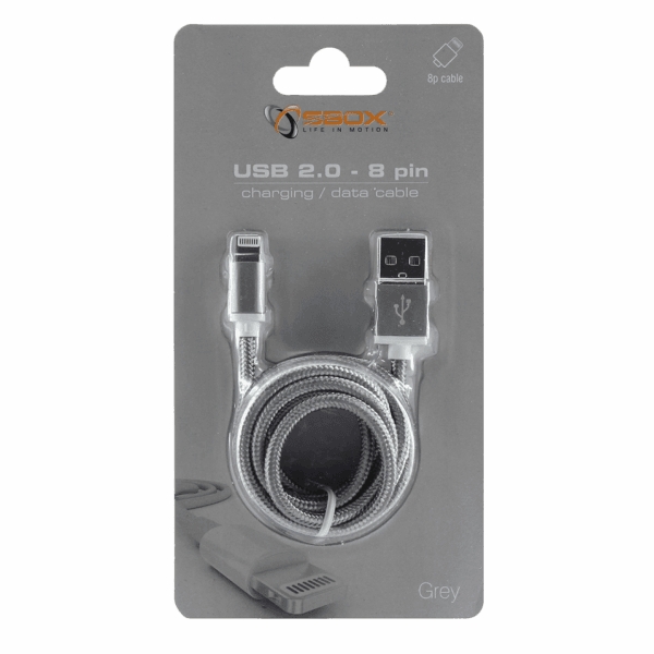 Sbox USB 2.0 8 Pin IPH7-GR grey Muu