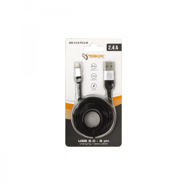 Sbox USB 2.0-8-Pin/2.4A black/silver Muu
