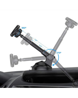 Tellur Phone Holder Magnetic, Suction Cup Mount, Adjustable, MUM, Black-foto3