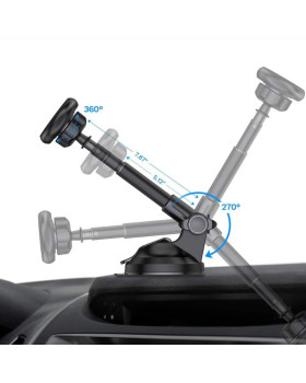 Tellur Phone Holder Magnetic, Suction Cup Mount, Adjustable, MUM, Black-foto3