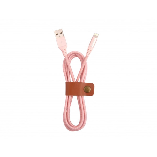 Tellur Data cable, Apple MFI Certified, USB to Lightning, made with Kevlar, 2.4A, 1m rose gold Muu