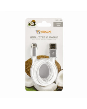 Sbox USB-TYPEC-15W USB->Type C M/M 1.5m Coconut White-foto3