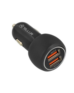 Tellur Dual USB Car Charger With QC 3.0, 6A black-foto3