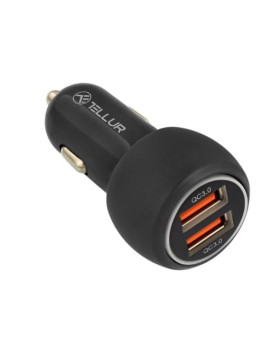 Tellur Dual USB Car Charger With QC 3.0, 6A black-foto3