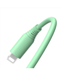 Tellur Silicone USB to Lightning Cable 3A 1m Green-foto3