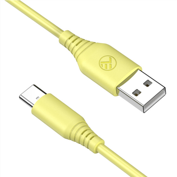 Tellur Silicone USB to Type-C cable 3A, 1m, yellow Muu