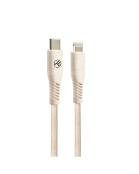 Tellur Green Data Cable Type-C To Lightning 2.4A PD20W 1m nylon Cream-foto3
