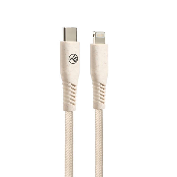Tellur Green Data Cable Type-C To Lightning 2.4A PD20W 1m nylon cream Muu Tellur Green Data Cable Type-C To Lightning 2.4A PD20W 1m nylon cream Muu