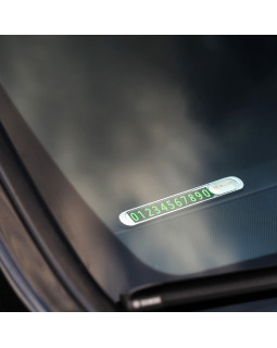 Tellur Temporary Car Parking Phone Number Card Metallic Silver-foto3