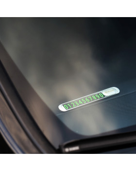 Tellur Temporary Car Parking Phone Number Card Metallic Silver-foto3
