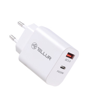 Tellur Dual Port Wall Charger PDHC PD 20W + QC3,0 18W White-foto3