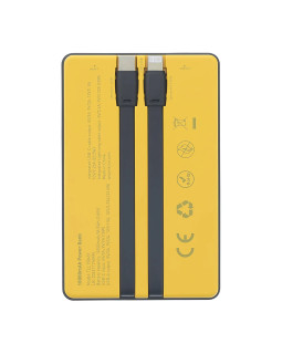Tellur Power Bank 10000mAh, USB-C + Lightning cables built-in  yellow-foto3