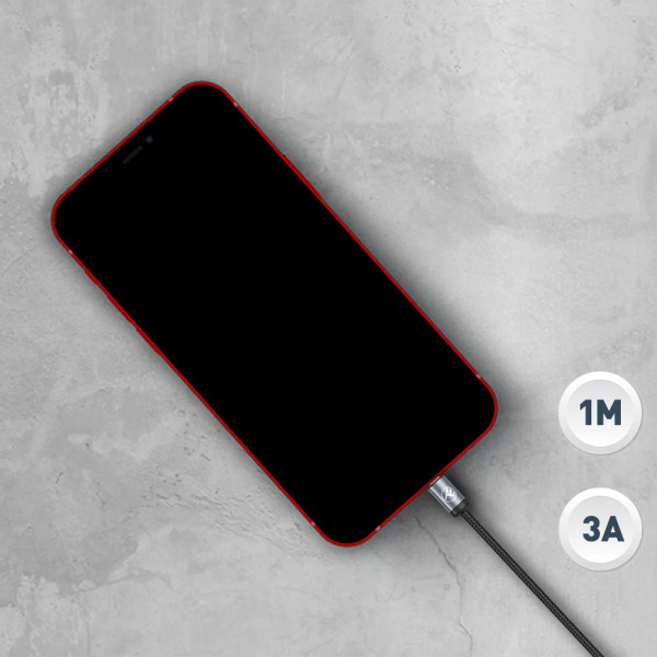 Tellur Minimalist USB to Lightning Cable 3A 1m Black