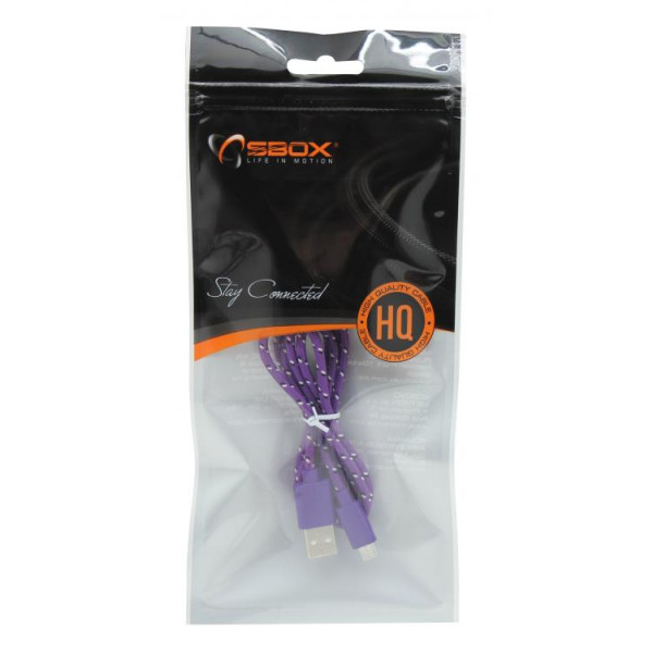 Sbox USB->Micro USB 1M USB-1031U purple Muu