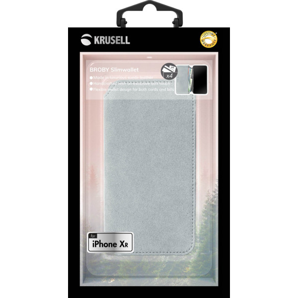 Krusell Broby 4 Card SlimWallet Apple iPhone XR light grey Mobiili ümbrised