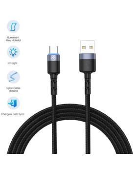 Tellur Data Cable USB to Type-C LED Nylon Braided 1.2m Black-foto4