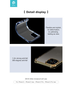 Devia Glitter shockproof soft case iPhone 12 Pro Max gold-foto4