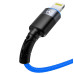 Tellur Data cable USB to Lightning with LED Light, 3A, 1.2m blue Muu