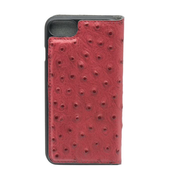 Tellur Book case Ostrich Genuine Leather for iPhone 7 red Mobiili ümbrised