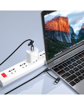 Tellur 4in1 Cable USB/Type-C to Type-C (PD65W)/Lightning (PD20W) 1m Black-foto4