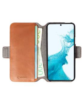 Krusell Leather PhoneWallet Samsung Galaxy S22+ cognac (62468)-foto4