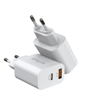 Tellur Dual Port Wall Charger PDHC PD 20W + QC3,0 18W White-foto4
