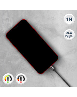 Tellur Minimalist USB-C to Lightning  Cable 3A 1m PD27W Black-foto4