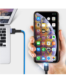 Tellur Data Cable USB to Lightning with LED Light, 3A 1.2m Blue-foto5