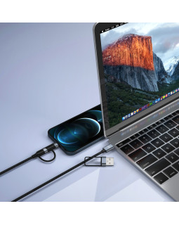 Tellur 4in1 Cable USB/Type-C to Type-C (PD65W)/Lightning (PD20W) 1m Black-foto5