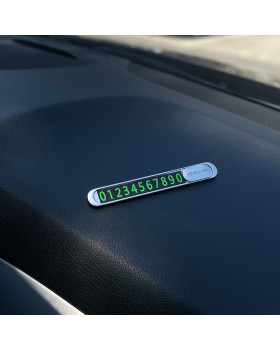 Tellur Temporary Car Parking Phone Number Card Metallic Silver-foto5