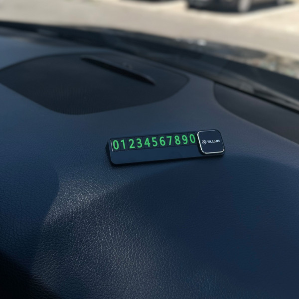 Tellur Basic Temporary car parking phone number card plastic Black Autohoidikud