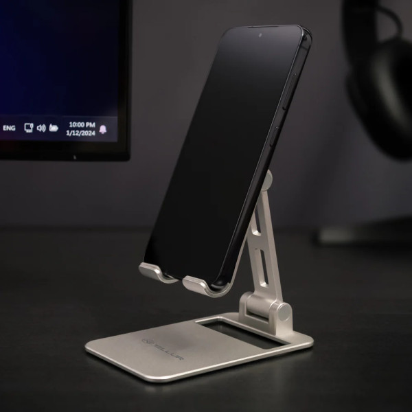 Tellur Phone Holder for desk Aluminium Silver Autohoidikud